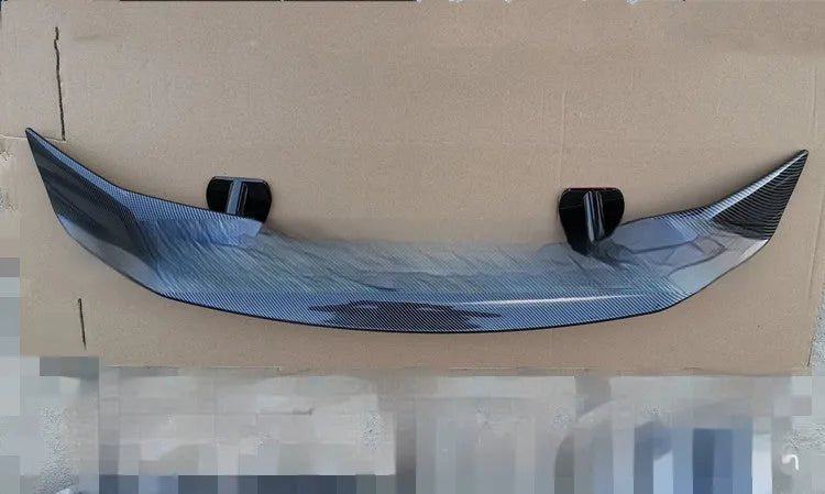 Universal adhesive-mount ABS car spoiler in bright black finish