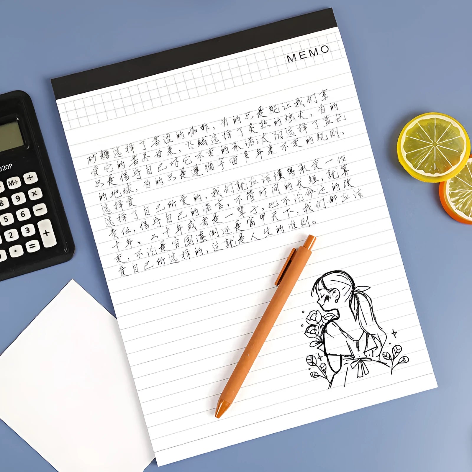 A4 tear-off meeting notebook pad with grid paper and wireless adhesive binding