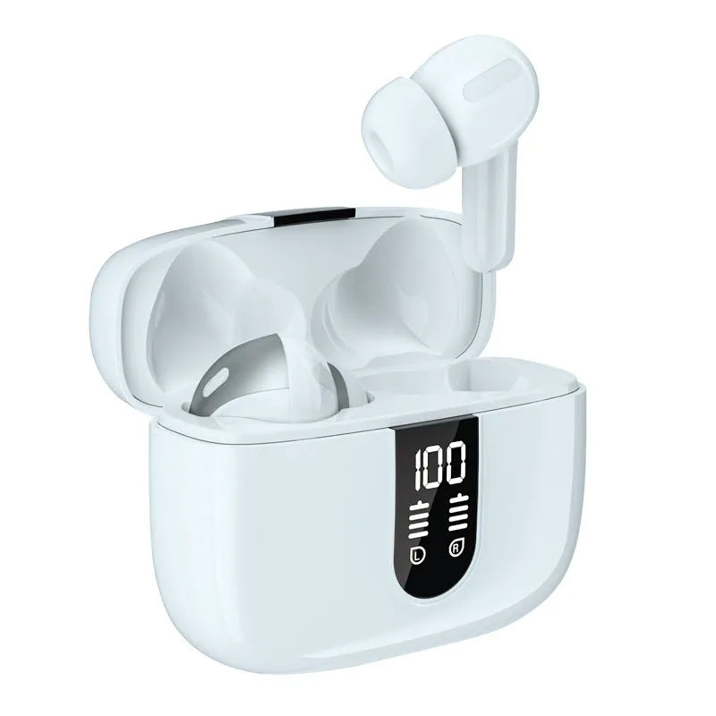 Bx08 wireless headset with digital display charging case in Black Grey Light Green White colours