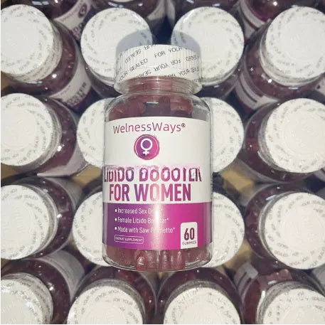 Libido Booster Gummies bottle with saw palmetto for men and women