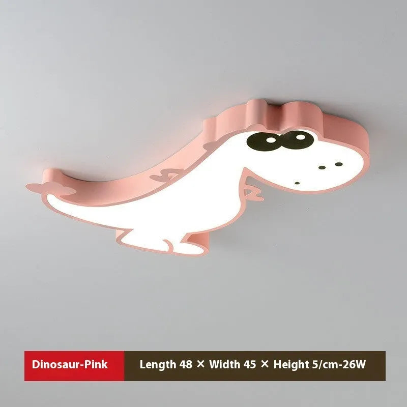 Cartoon dinosaur ceiling light with 48cm diameter and dimming function for bedroom installation