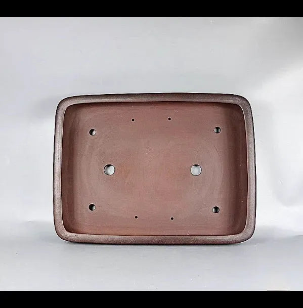 Rectangular purple clay flower pot with antique handmade finish and 60cm length dimensions