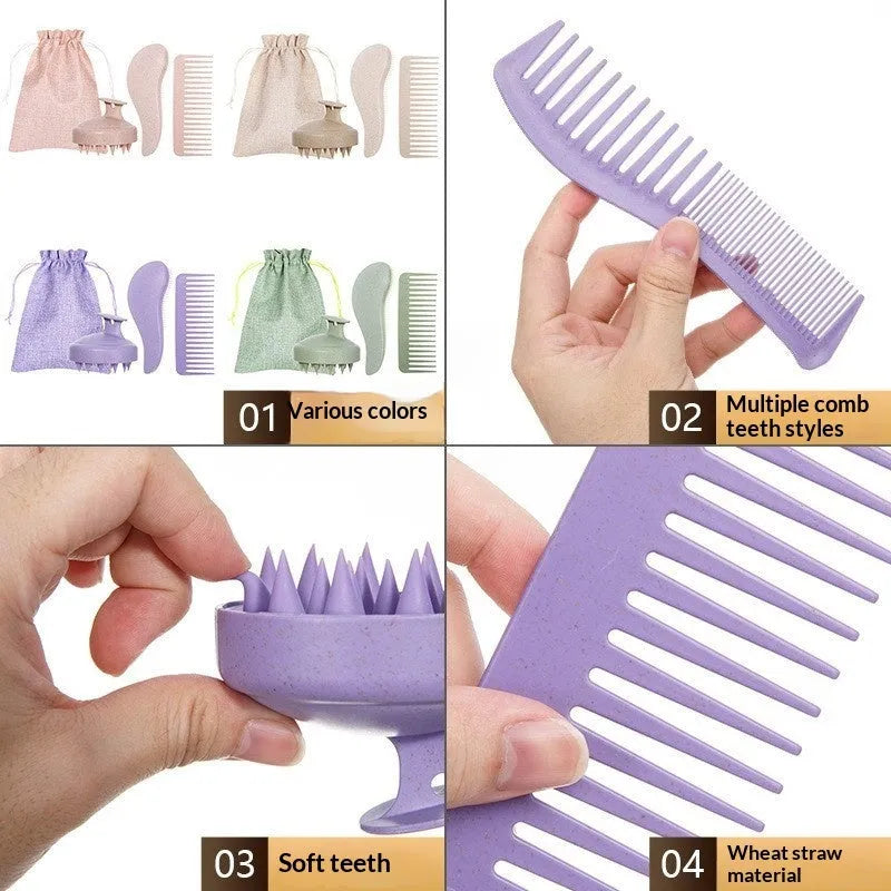 Wheat straw multi-functional shower head massage and cleaning brush with four colour options