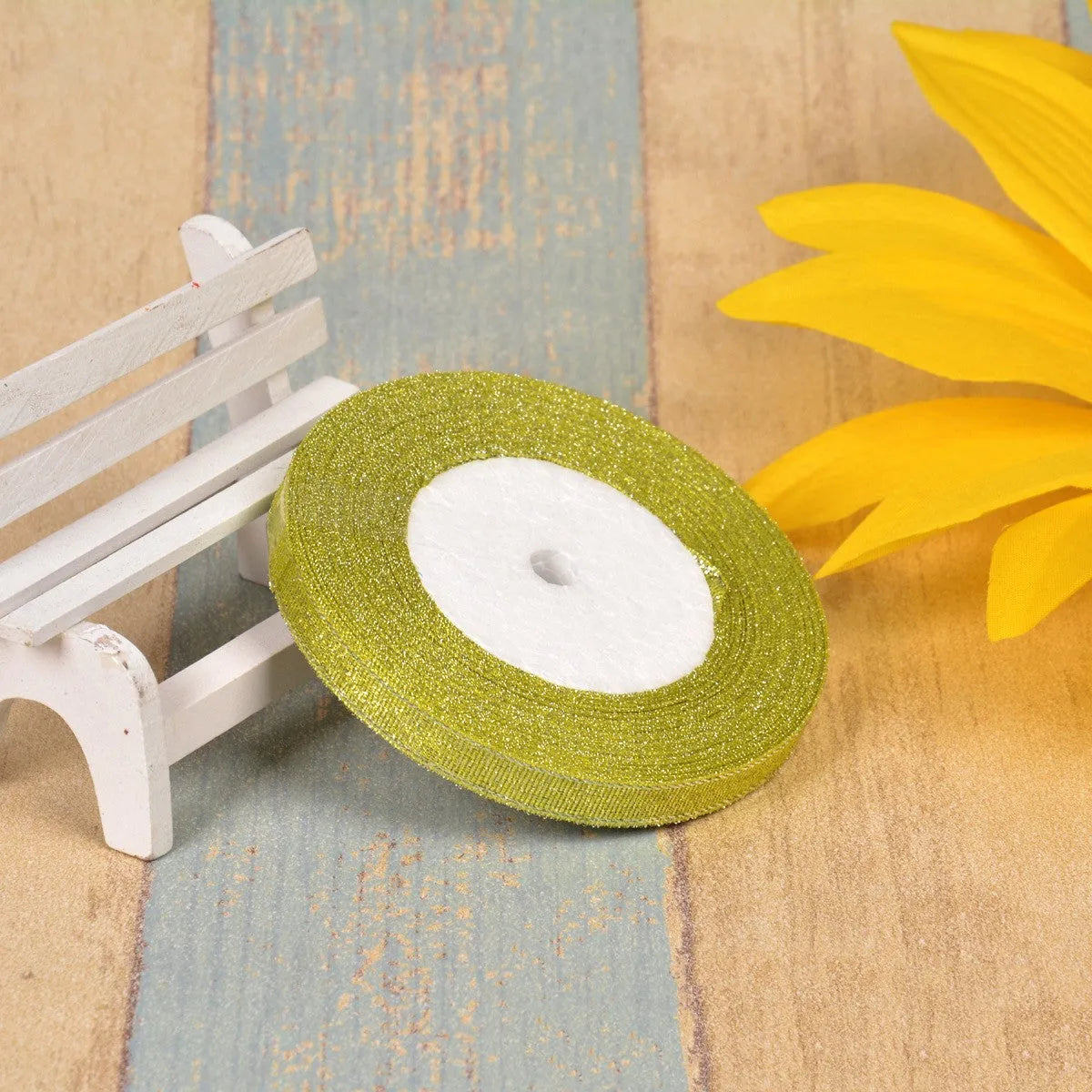 Green onion pattern polyester decorative ribbon in gold silk silver colour for clothing and gift box decoration