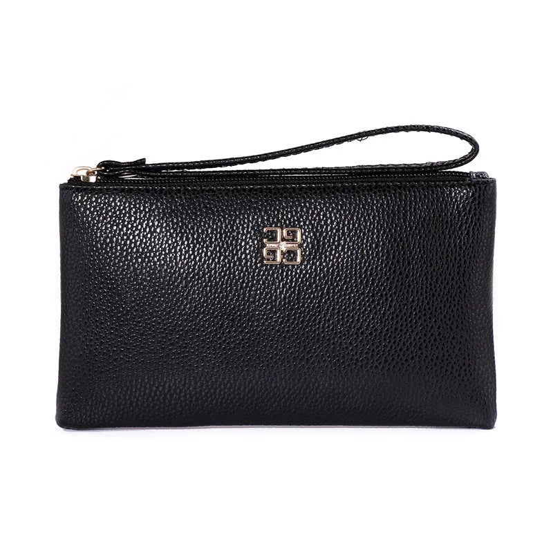 Long European American style 55-inch PU leather phone wallet with zipper closure in multiple colour options