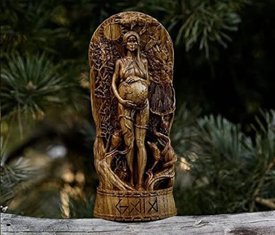 Small resin Greek goddess statue for altar or garden, 22cm tall in one of three colours