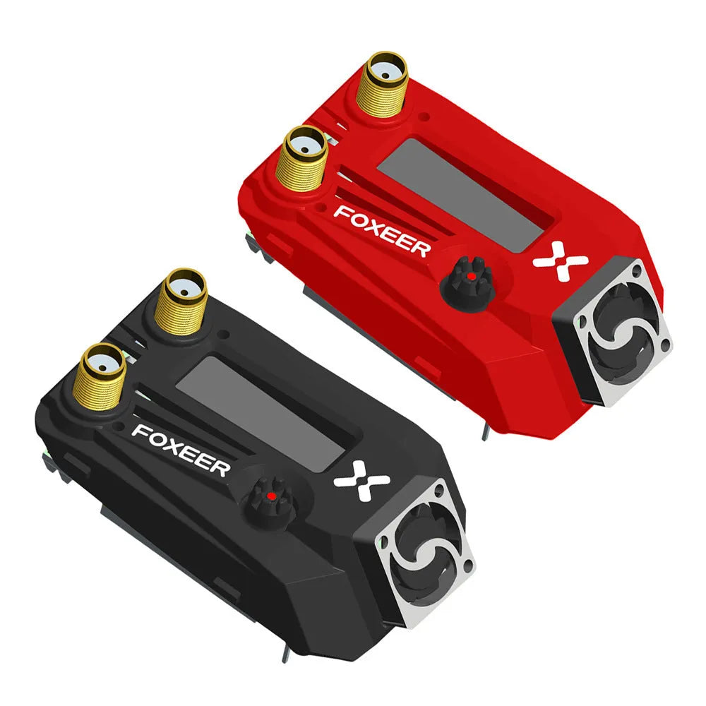 Black Wildfire FPV glasses with dual receiver compatibility for drone flying