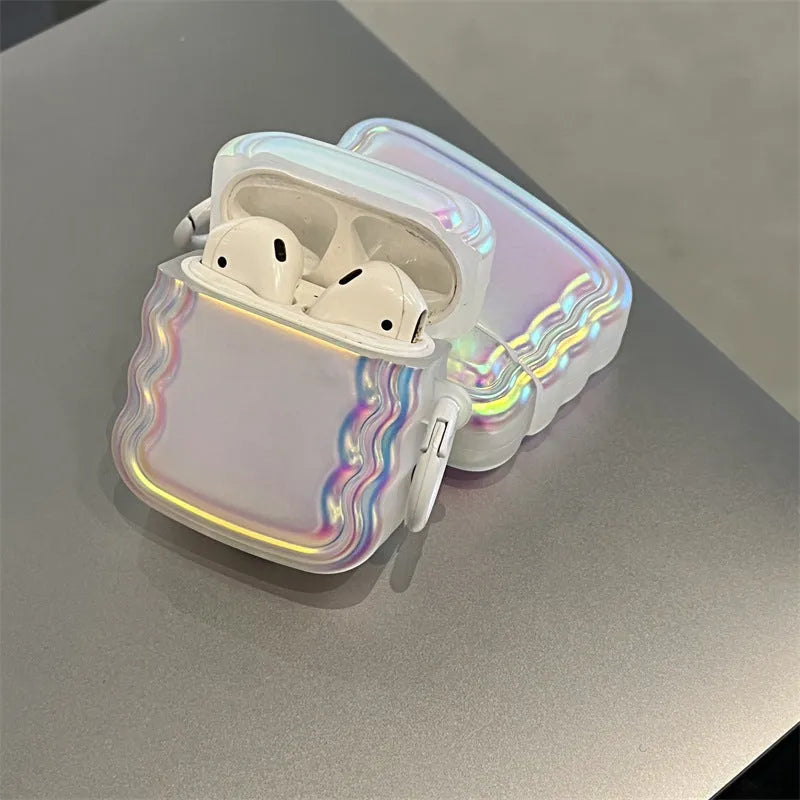 Silicone headset case with magic laser ring design for AirPods Pro 2, New Generation 3, Pro, and 1/2 generation models
