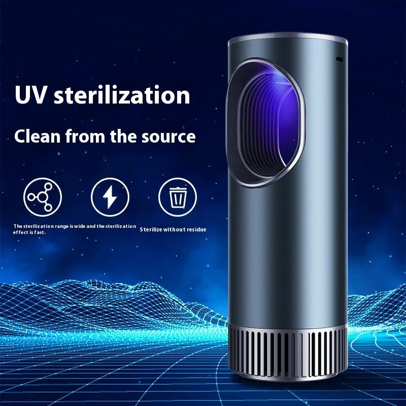 Smart car air purifier in black with formaldehyde removal and USB power supply