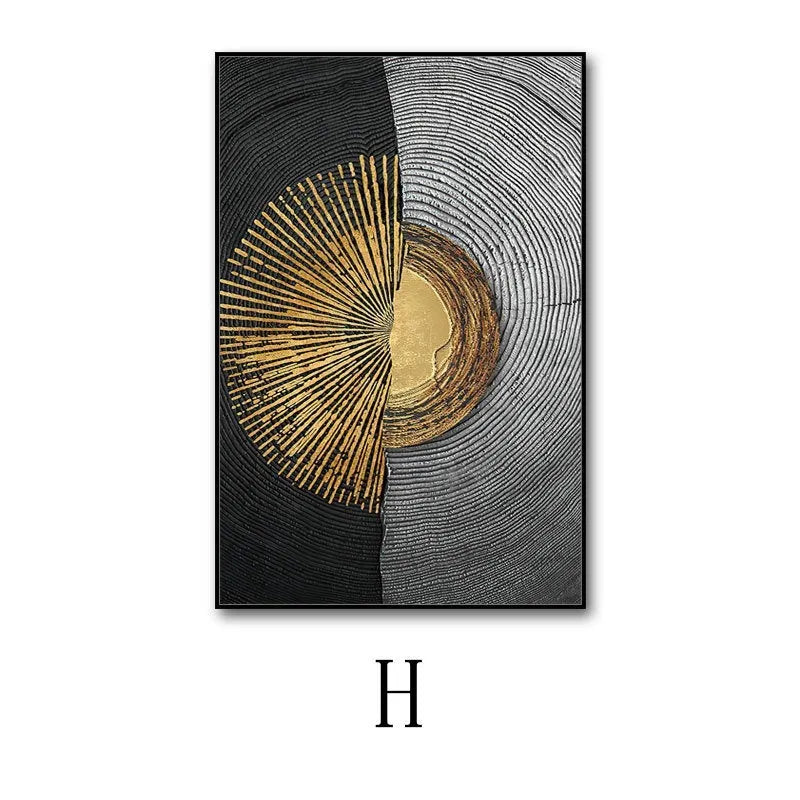 Modern minimalist abstract decorative painting on canvas with aluminium alloy frame, 50x70cm or 60x80cm sizes available