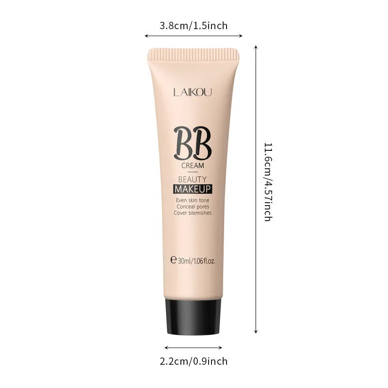 30ml tube of Natural Makeup BB Cream in nine shade options displayed.