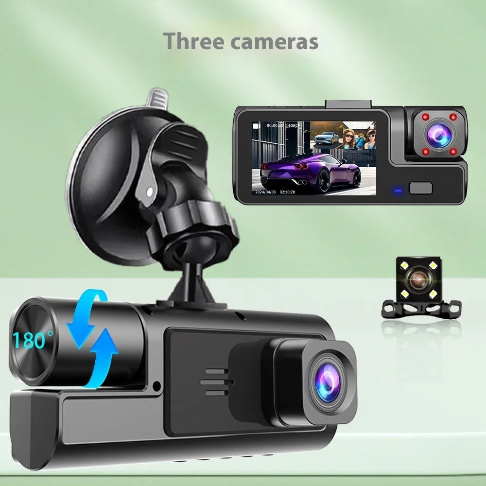 Car dash cam with 2-inch screen, WiFi connectivity, and reversing camera functionality