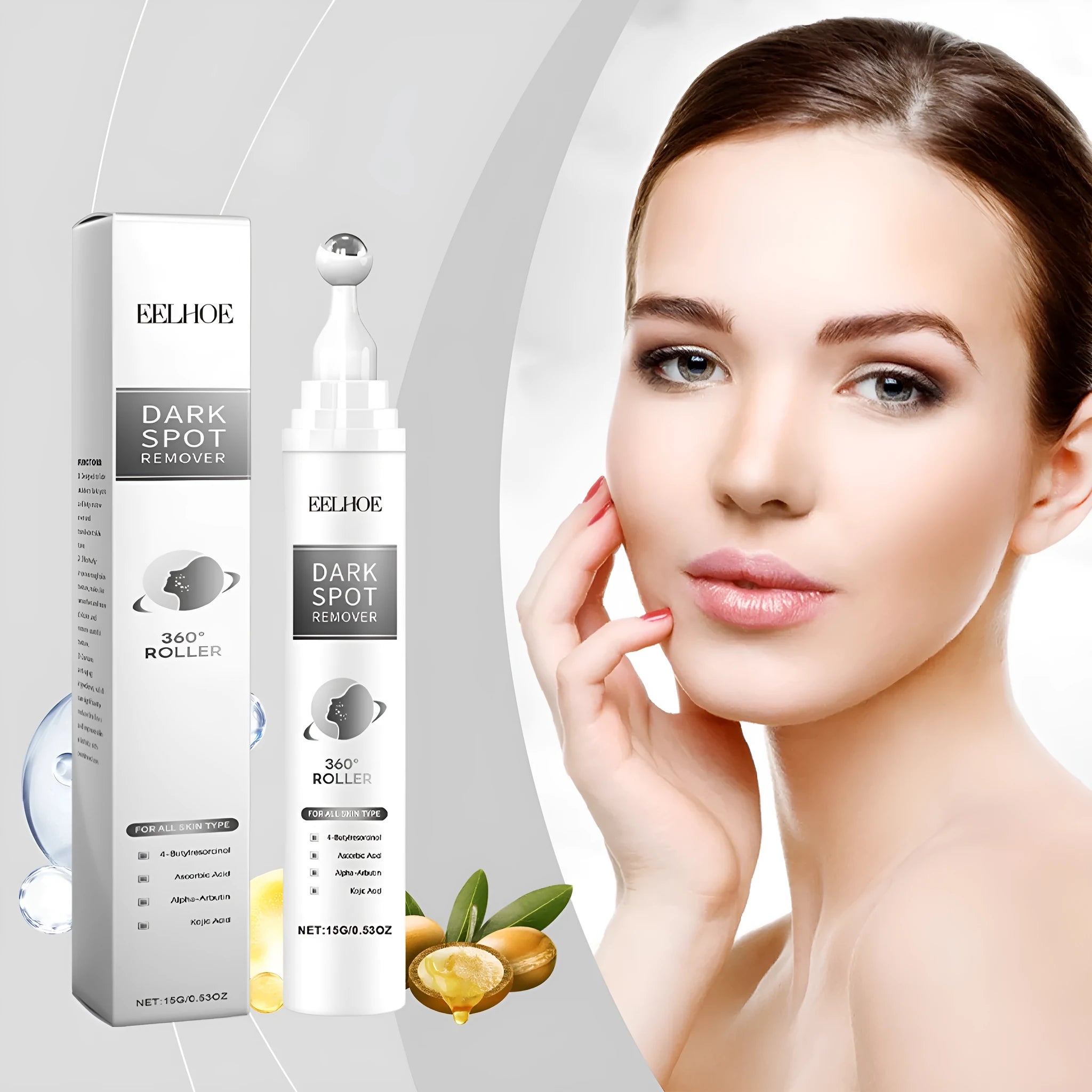 15g jar of facial essence cream with brightening vitamin C and kojic acid ingredients