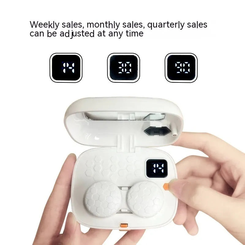 Automatic ultrasonic cleaning machine for invisible glasses in pearl white, blue, or pink colours