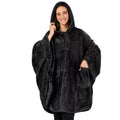 Thickened hooded bathrobe cardigan in black, dark gray or pink solid colours with long sleeves