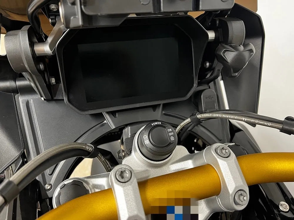 Black BMW R1250GS motorcycle cockpit fairing replacement kit for compatible GS adventure models