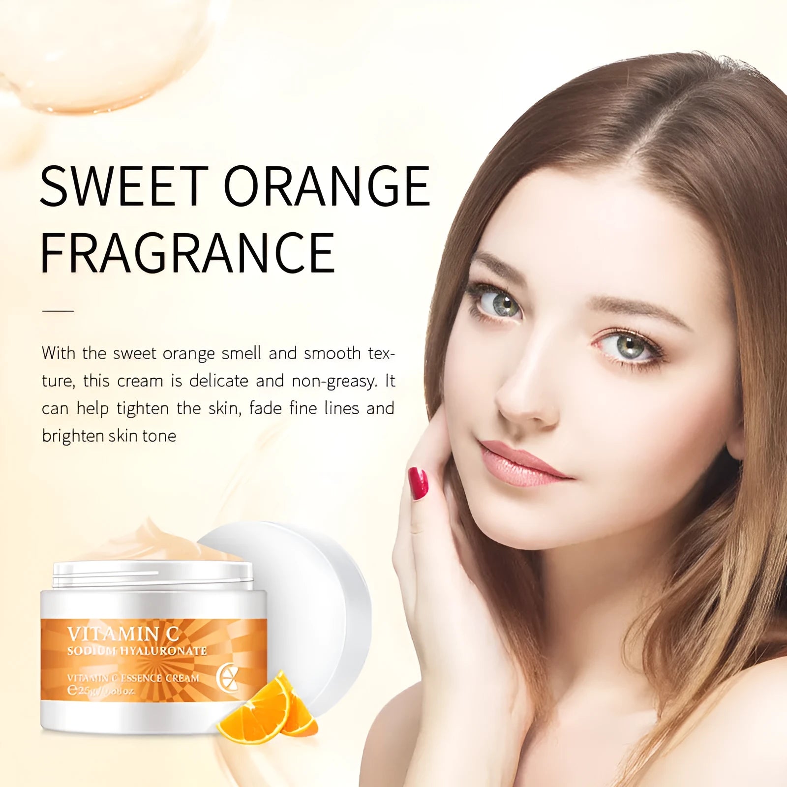 Sakura Cream Moisturizing Lotion 25g VC Essence Cream in white jar packaging