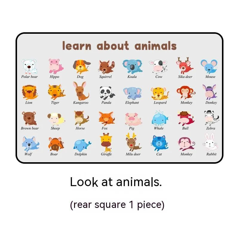 Retractable magnetic car sunshade with silver coating and cartoon animal letter patterns