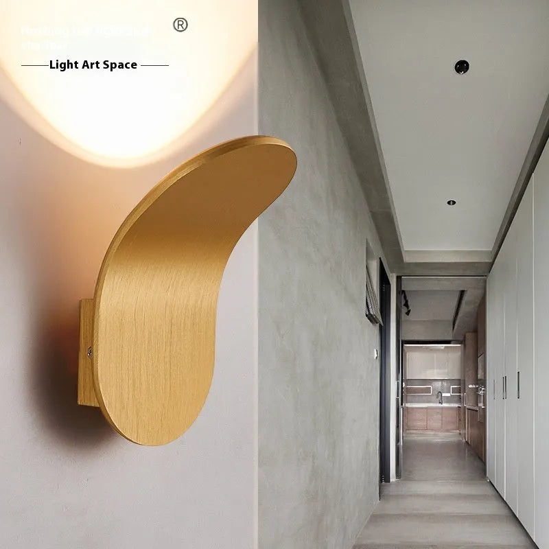 Modern simplicity living room wall light in brushed black finish measuring 100x120x180mm