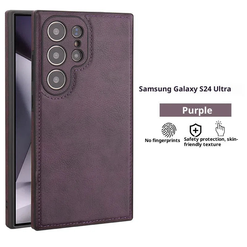 Anti-drop TPU phone case for Samsung Galaxy in black with embossed texture