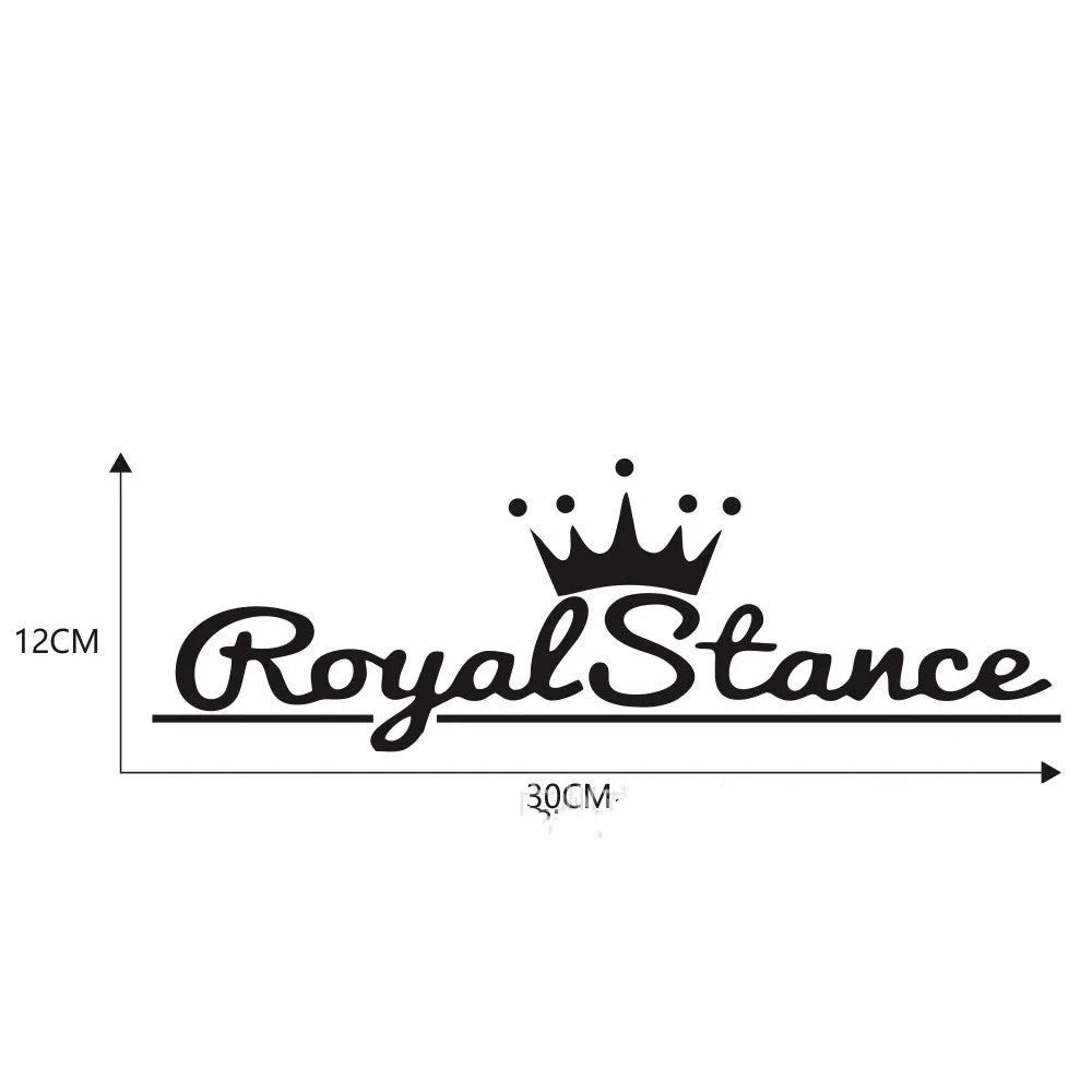 Reflective crown design car sticker on white background, showing black, white, and colourful variants