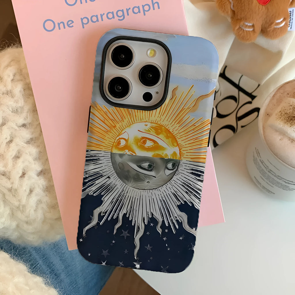 Day and Night Sun Sunshine magnetic two-in-one Feilin phone case for Apple iPhone 15 16 series with heat dissipation
