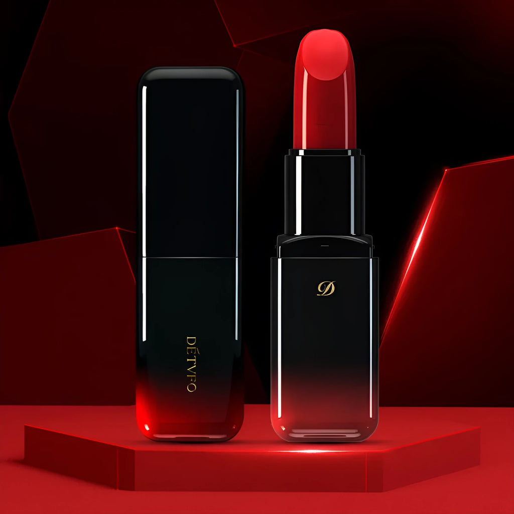 Matte lipstick in shade #107 Strawberry Red with twist-up bullet and moisturising formula