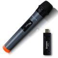 Black V12 wired dynamic handheld microphone with USB receiver and audio cable