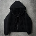 Unisex casual coat in black solid colour with loose baggy fit