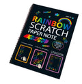 Large children's scratch art paper with colourful puzzle scraping design, measuring 26x19 cm.