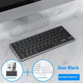 Black ultra-thin wireless keyboard and mouse set with rechargeable feature and keyboard cover