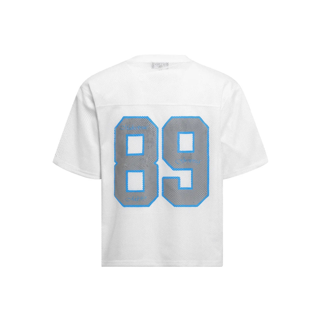 Loose-fitting casual T-shirt with alphanumeric print in black or white colour options