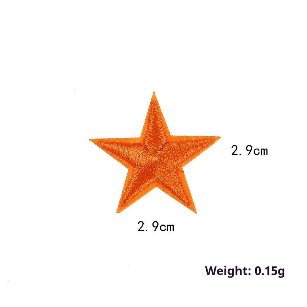 Colourful five-pointed star cloth embroidery stickers for DIY fabric decoration