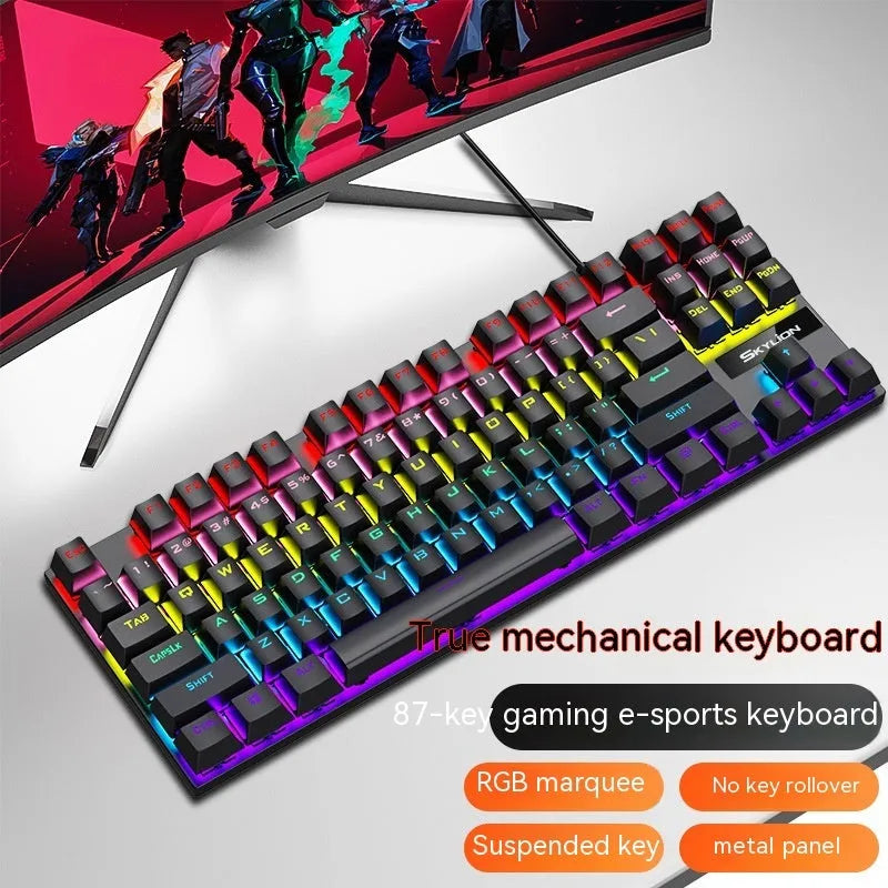 K87 wired mechanical keyboard with metal case in selected colour, showing 87-key compact layout