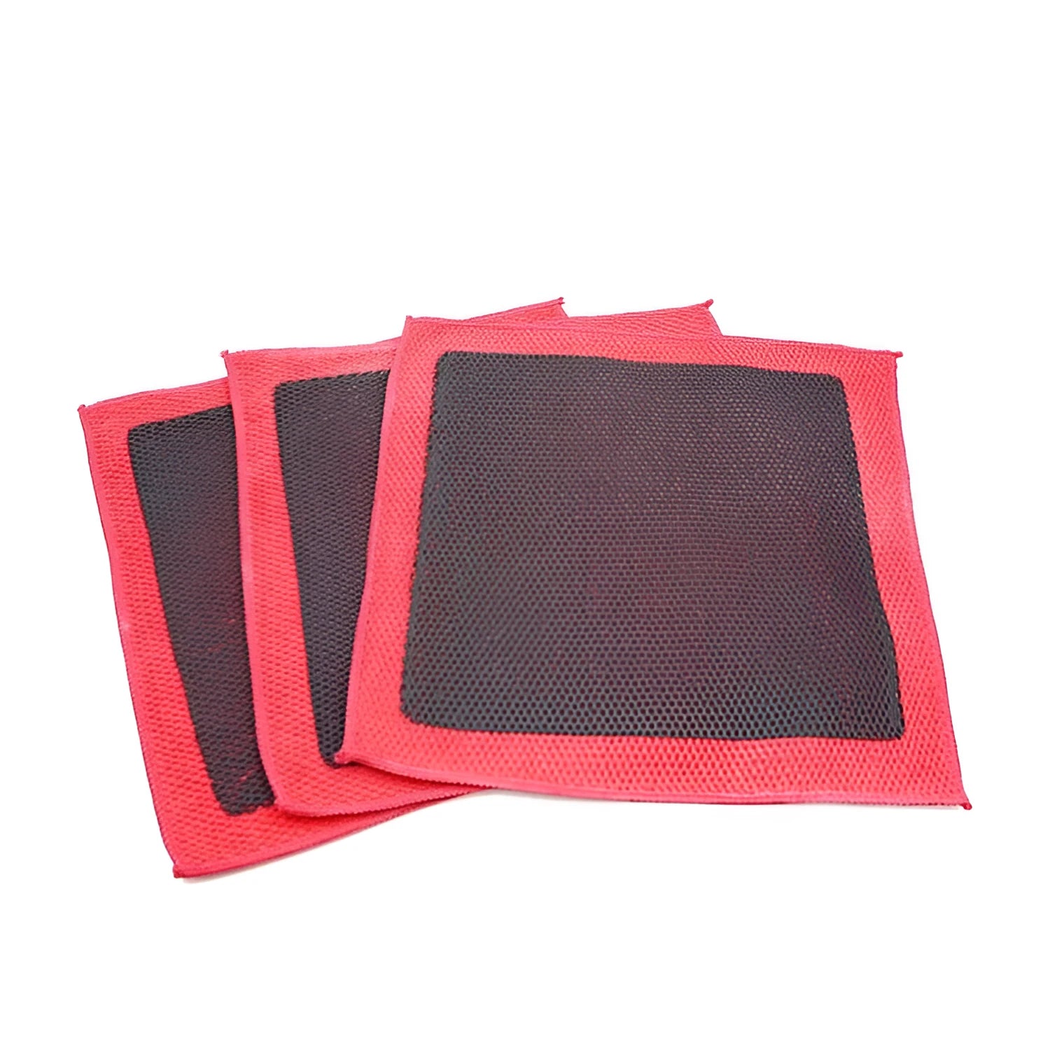 Red car cleaning cloth with microfibre and volcanic mud 30x30cm