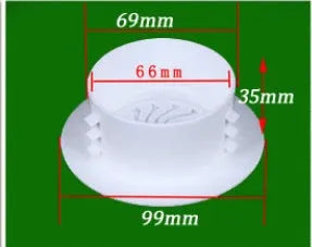 Plastic air-conditioning hole cover in white for sealing wall ports, size options for 37-165mm diameters
