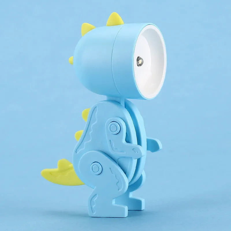 Creative handmade LED mini night lamp with PVC shade in cartoon style, battery operated with button switch