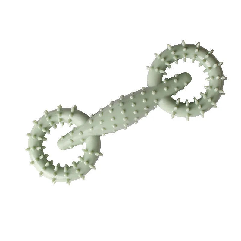 Blue TPR dog chew toy ring for puppies measuring 16cm by 5.8cm