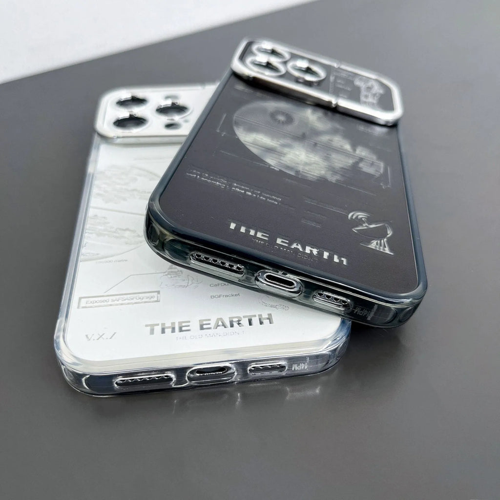 Pleated bracket phone case in TPU material with fall protection for iPhone 11-15 series, shown in colour as in Figure 1