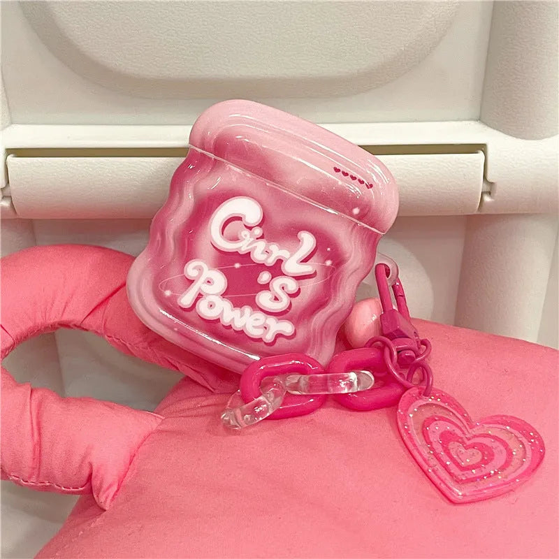 Pink silicone back cover for AirPods charging case, compatible with AirPods 1/2, Pro, 3, and Pro 2