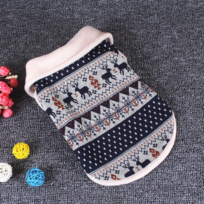 Dog Christmas fall winter cotton sweater with jacquard pattern in black and red sizes S to XXL