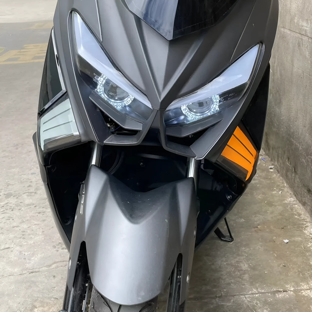 Pair of yellow LED cornering indicator lamps for Tianying TS150 motorcycle.