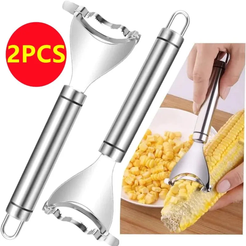 Stainless steel corn planer 18cm silver kernel stripper for household kitchen use