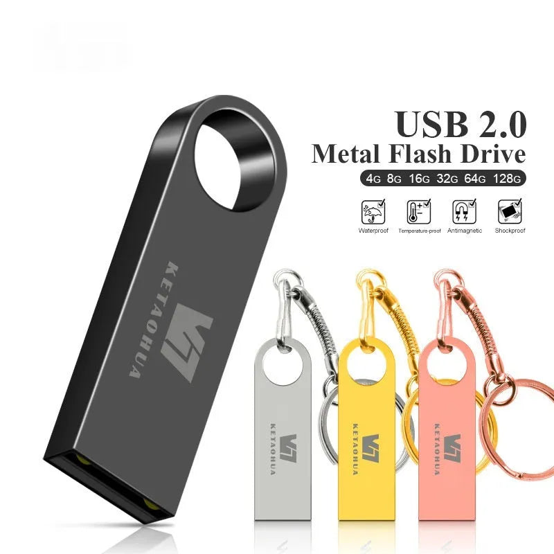 Silver metal car-shaped USB flash drive on a white background