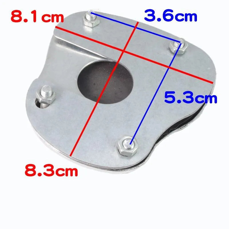 Metal motorcycle brake pedal skid plate accessory for scooter and bike protection