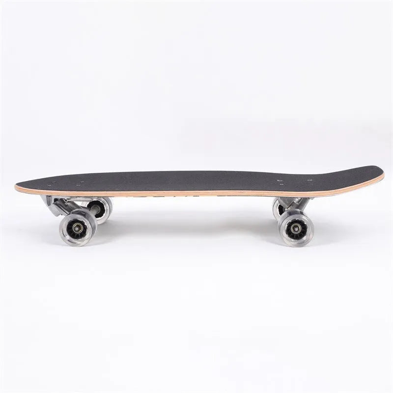 White street scooter with 31-inch maple wood deck for urban riding