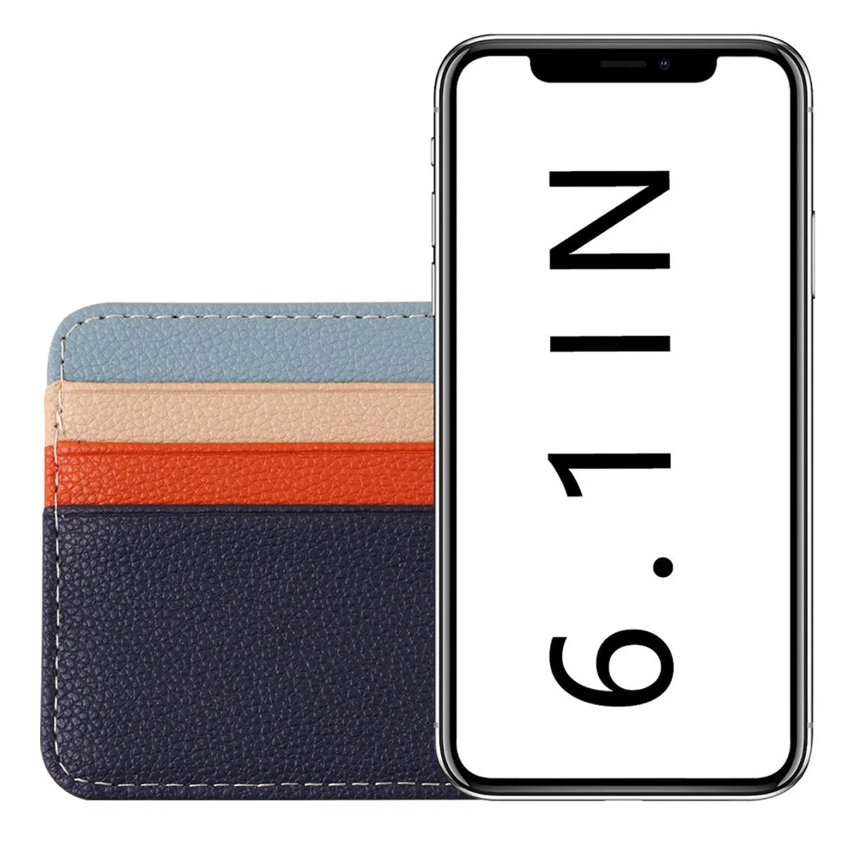 Fashion minimalist ultra-thin colour matching card holder in black PU material
