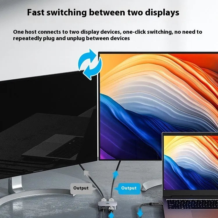 Grey alloy HDMI cable separator for computer to television audio video conversion
