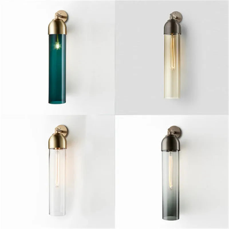Nordic postmodern creative glass wall lamp in modern minimalist design with multiple colour options