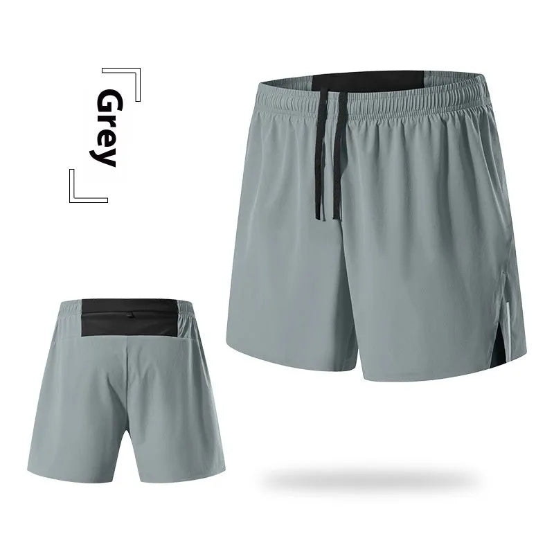 Men's black loose-fit off-road running shorts with high waist and quick-dry fabric